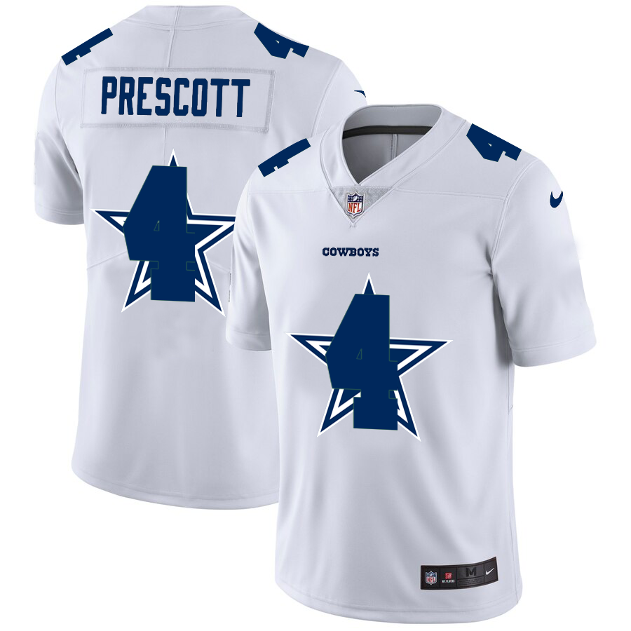2020 New Men Dallas Cowboys 4 Prescott white Limited NFL Nike jerseys